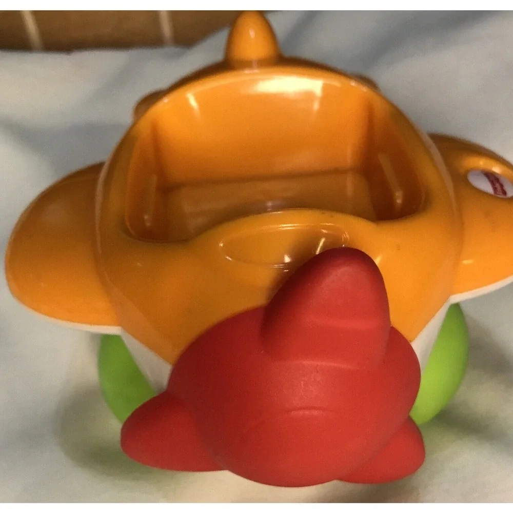 Fisher Price Roller Block Airplane Orange with Moving Red Propeller